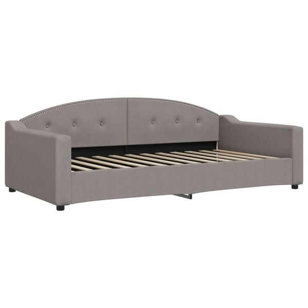 vidaXL daybed med udtræk og skuffer 100x200 cm stof gråbrun