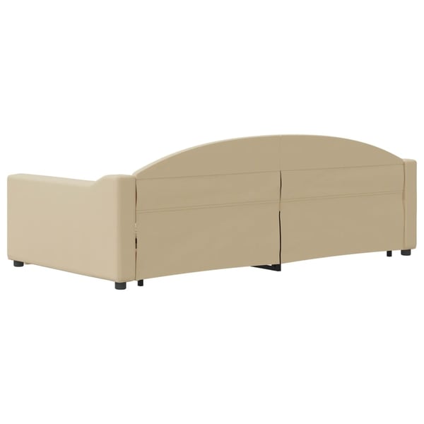 vidaXL daybed med udtræk og skuffer 100x200 cm stof cremefarvet
