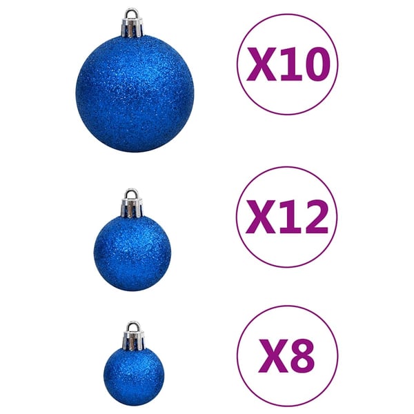 vidaXL 111-osainen Joulupallosarja sininen polystyreeni
