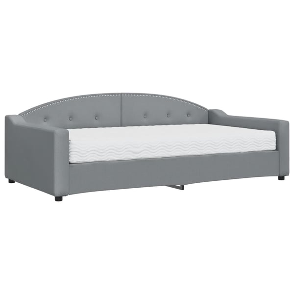 vidaXL daybed med madras 100x200 cm stof lysegrå