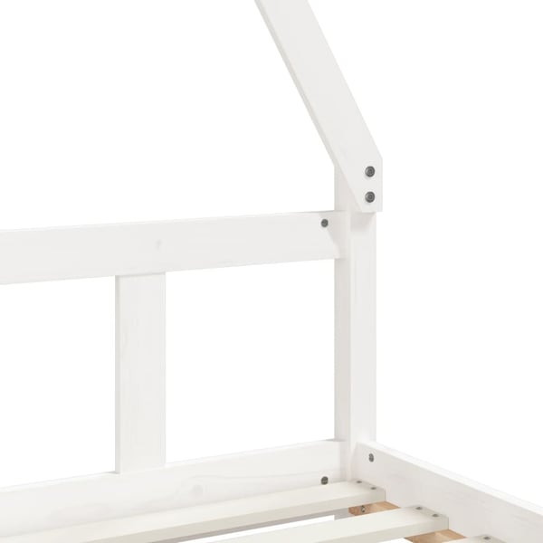 vidaXL sengeramme til juniorseng 90x200 cm massivt fyrretræ hvid