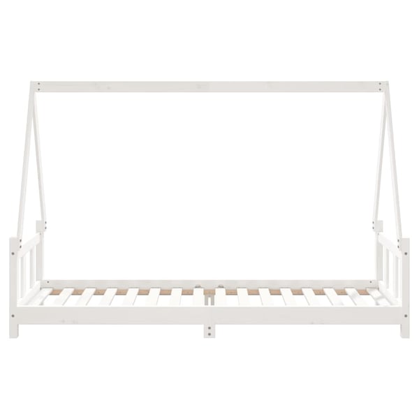 vidaXL sengeramme til juniorseng 90x200 cm massivt fyrretræ hvid
