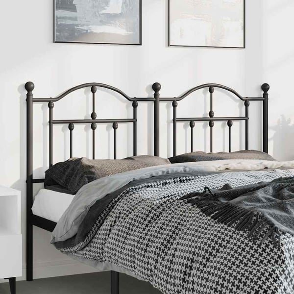 vidaXL Utskiftbar sengegavl i metall svart 150 cm
