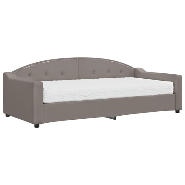 vidaXL daybed med madras 90x200 cm stof gråbrun