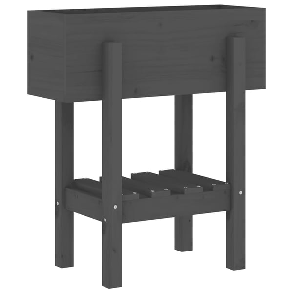 vidaXL Hageplantekasse grå 62x30x69 cm heltre furu