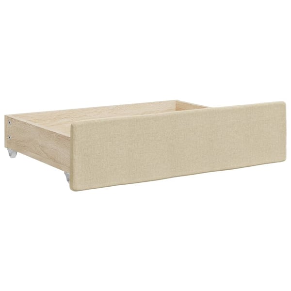 vidaXL daybed med udtræk og skuffer 90x200 cm stof cremefarvet