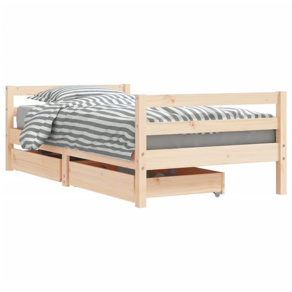 vidaXL Barnesengeramme med skuffer 80x160 cm heltre furu
