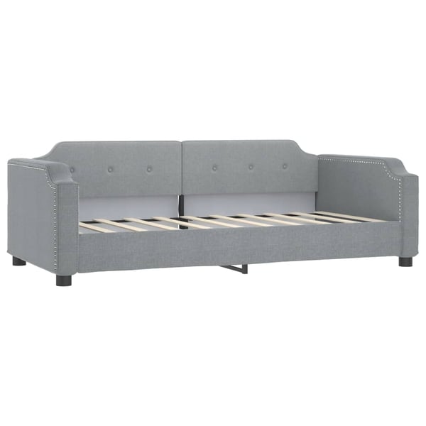 vidaXL daybed med udtræk og skuffer 90x200 cm stof lysegrå