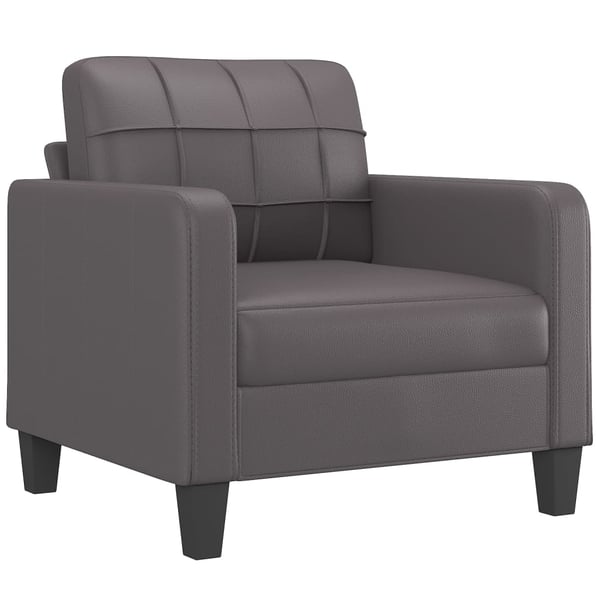 vidaXL sofastol med fodskammel 60 cm kunstlæder grå