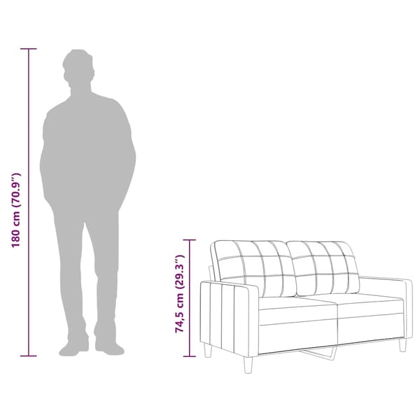 vidaXL 2-sitssoffa gräddvit 140 cm tyg