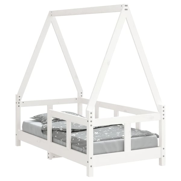 vidaXL Barnesengeramme hvit 70x140 cm heltre furu