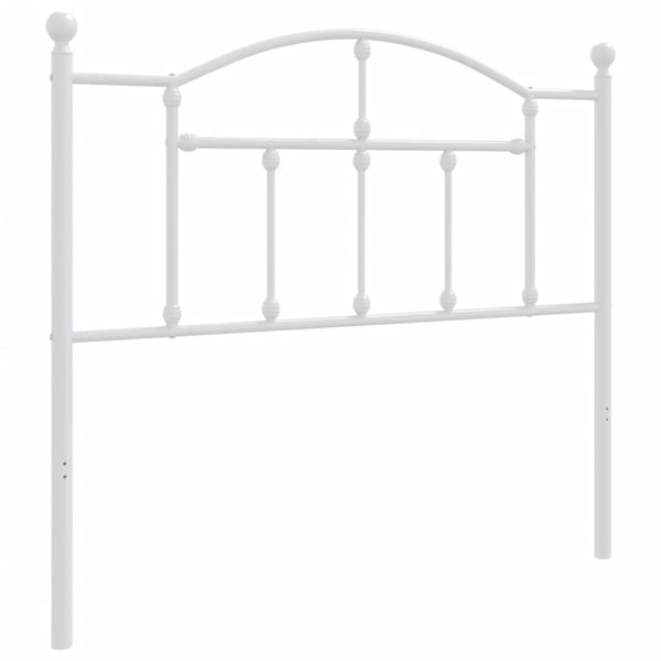 vidaXL Sengegavl i metall hvit 100 cm