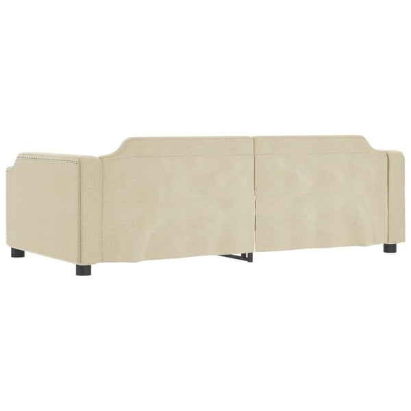 vidaXL daybed med udtræk og skuffer 90x200 cm stof cremefarvet