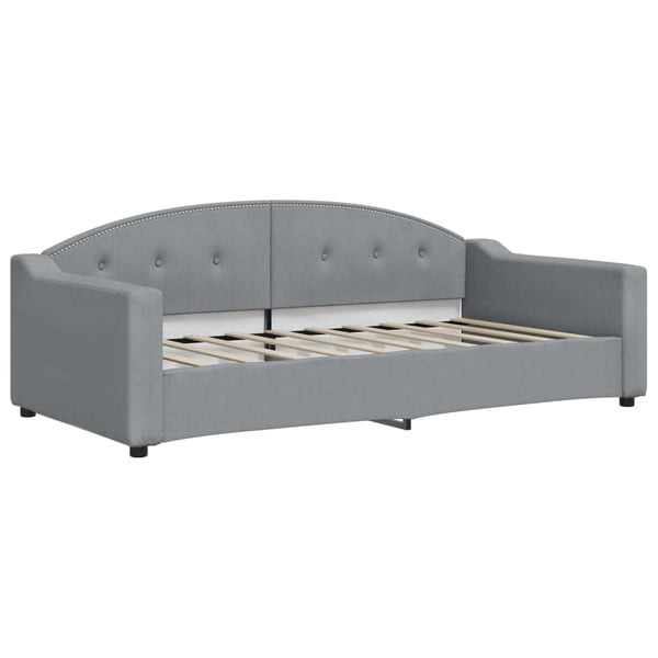 vidaXL daybed med udtræk og skuffer 90x190 cm stof lysegrå