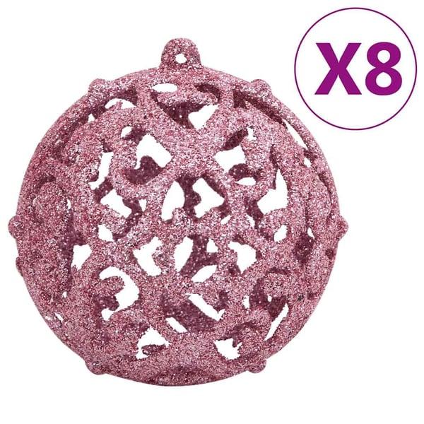 vidaXL 111-osainen Joulupallosarja pinkki polystyreeni