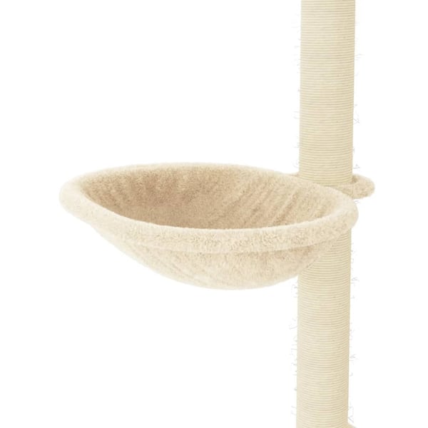 vidaXL Kattetre med klorestolper i sisal kremhvit 95 cm