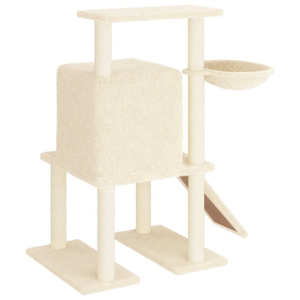 vidaXL Kattetre med klorestolper i sisal kremhvit 96,5 cm