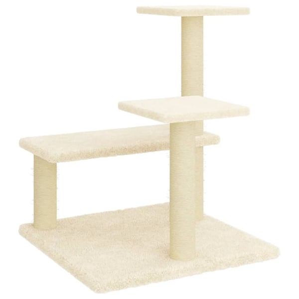 vidaXL Kissan kiipeilypuu sisal- raapimispylväillä kerma 61 cm