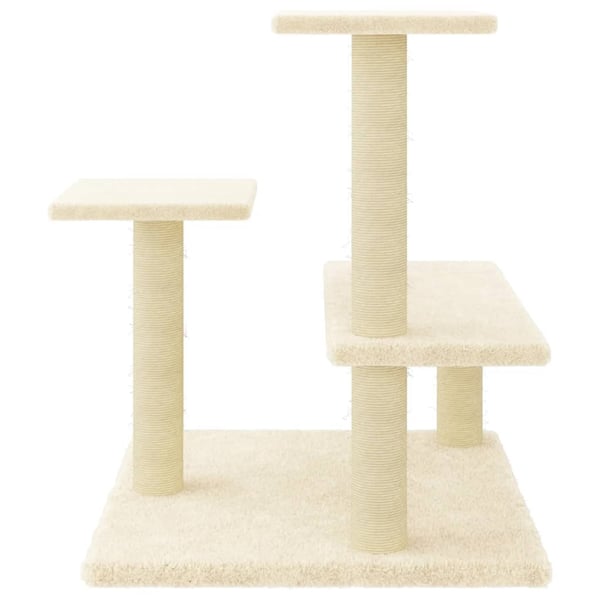 vidaXL Kissan kiipeilypuu sisal- raapimispylväillä kerma 61 cm