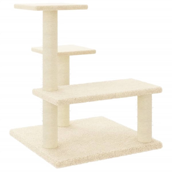 vidaXL Kissan kiipeilypuu sisal- raapimispylväillä kerma 61 cm