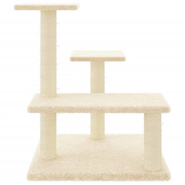 vidaXL Kissan kiipeilypuu sisal- raapimispylväillä kerma 61 cm