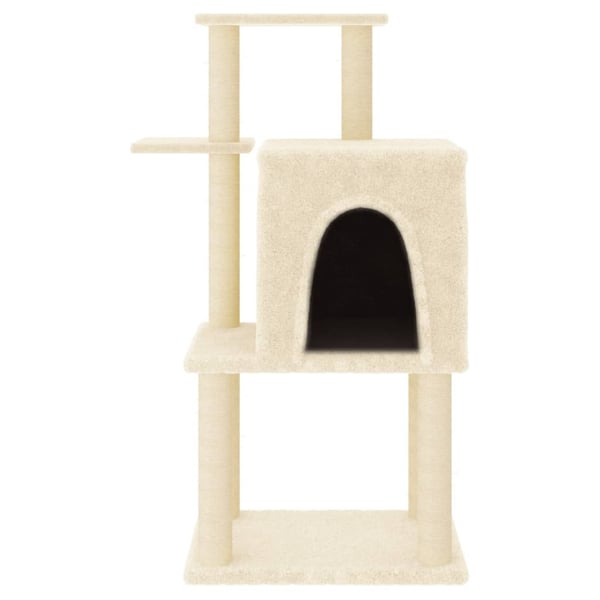 vidaXL Kattetre med klorestolper i sisal kremhvit 97 cm