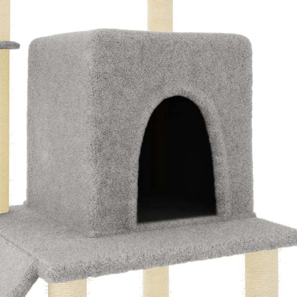 vidaXL Kattetre med klorestolper i sisal lysegrå 96,5 cm