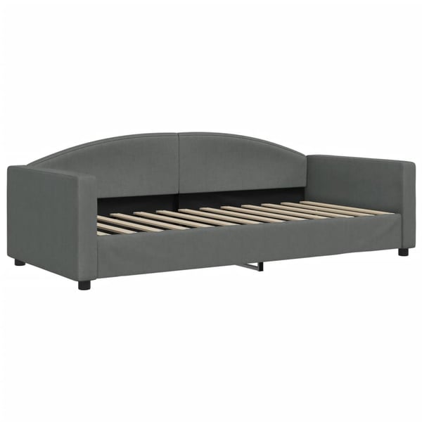 vidaXL daybed med udtræk og skuffer 90x190 cm stof mørkegrå