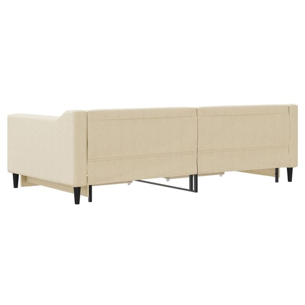 vidaXL daybed med udtræk og skuffer 100x200 cm stof cremefarvet