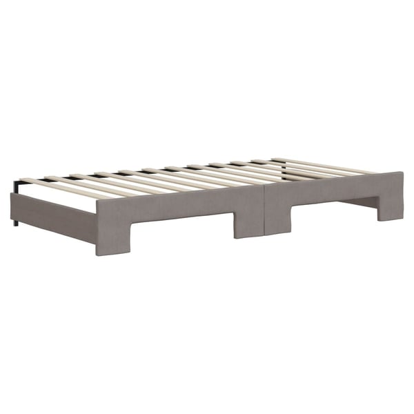 vidaXL daybed med udtræk og skuffer 100x200 cm stof gråbrun