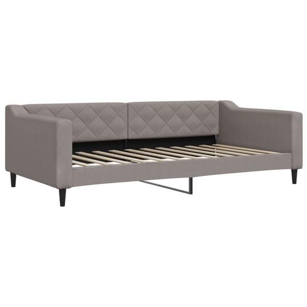 vidaXL daybed med udtræk og skuffer 100x200 cm stof gråbrun