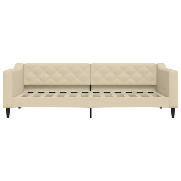 vidaXL daybed med udtræk og skuffer 90x200 cm stof cremefarvet