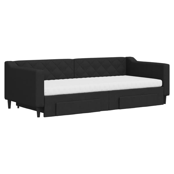 vidaXL daybed med udtræk og skuffer 80x200 cm stof sort