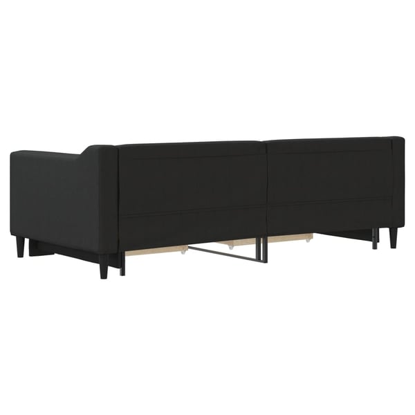 vidaXL daybed med udtræk og skuffer 90x190 cm stof sort