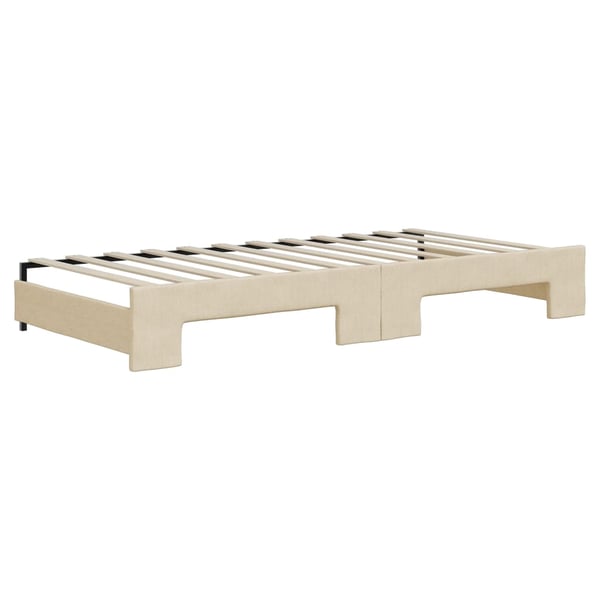 vidaXL daybed med udtræk og skuffer 90x200 cm stof cremefarvet