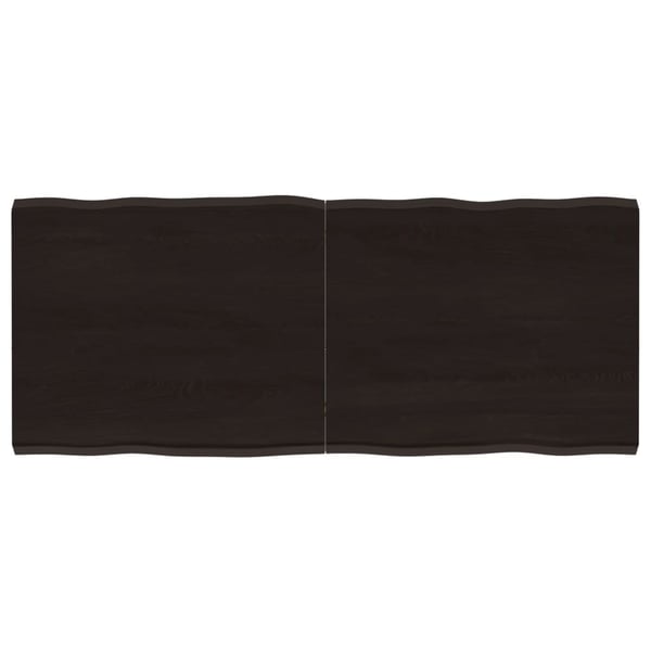 vidaXL Bordplate mørkegrå 120x50x4 cm behandlet eik naturlig kant