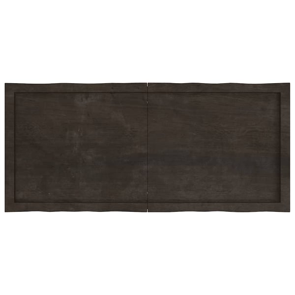 vidaXL Bordplate mørkegrå 120x50x4 cm behandlet eik naturlig kant