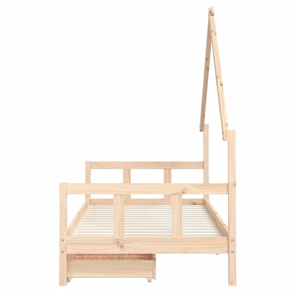 vidaXL Sängram för barnsäng m. lådor 90x200 cm massiv furu