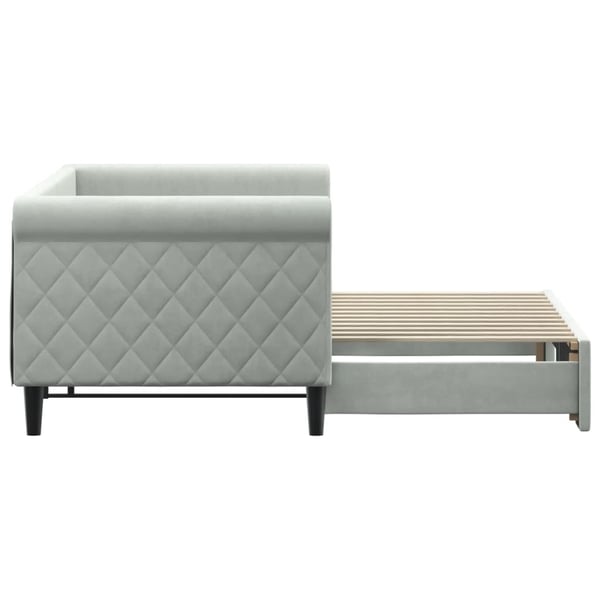 vidaXL daybed med udtræk 80x200 cm velour lysegrå