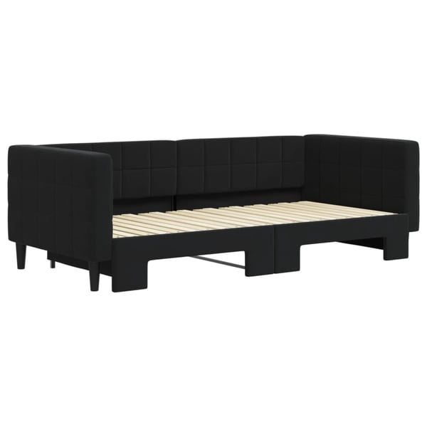 vidaXL daybed med udtræk 90x190 cm velour sort