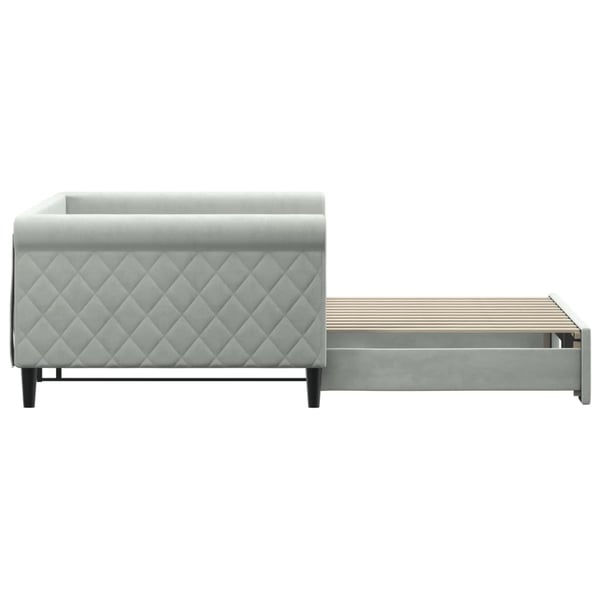 vidaXL daybed med udtræk 100x200 cm velour lysegrå