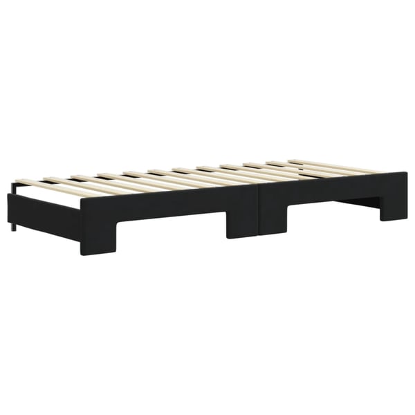 vidaXL daybed med udtræk og skuffer 80x200 cm velour sort