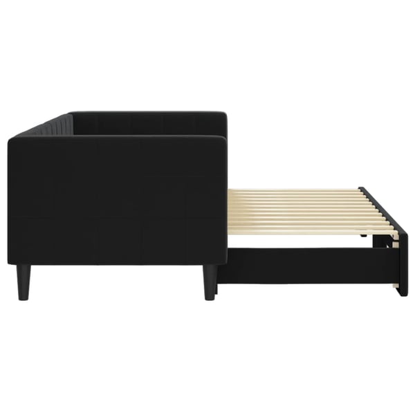 vidaXL daybed med udtræk 80x200 cm velour sort