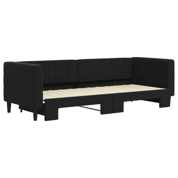 vidaXL daybed med udtræk 80x200 cm velour sort