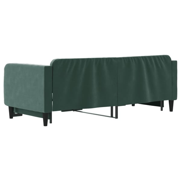 vidaXL daybed med udtræk 90x200 cm velour mørkegrøn