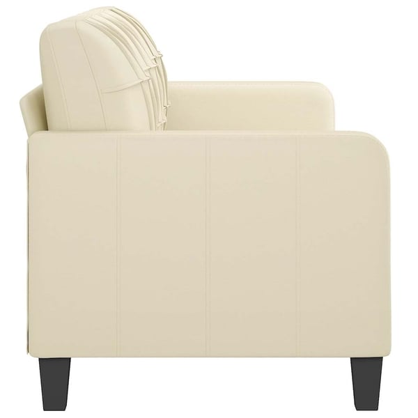vidaXL 3-sitssoffa gräddvit 180 cm konstläder
