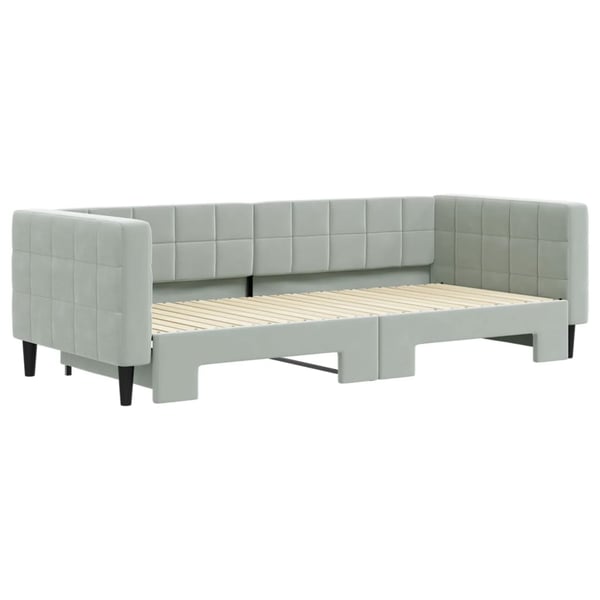 vidaXL daybed med udtræk 90x200 cm velour lysegrå