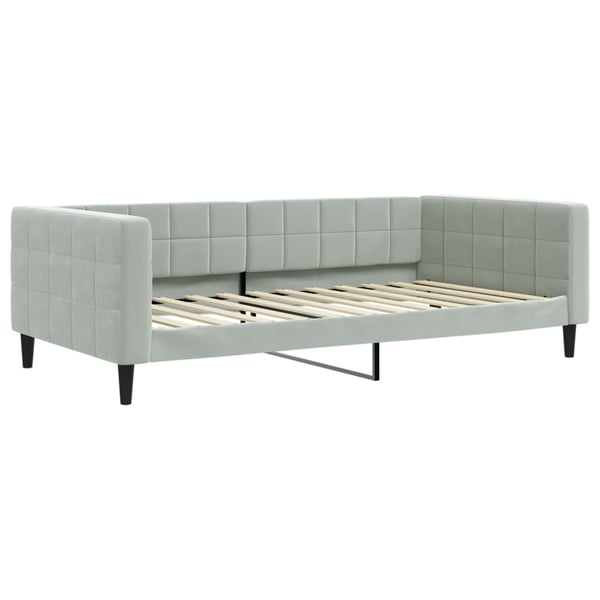 vidaXL daybed med udtræk og madras 100x200 cm velour lysegrå