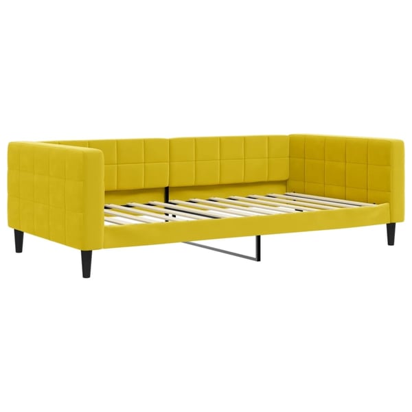 vidaXL daybed med udtræk og madras 100x200 cm velour gul
