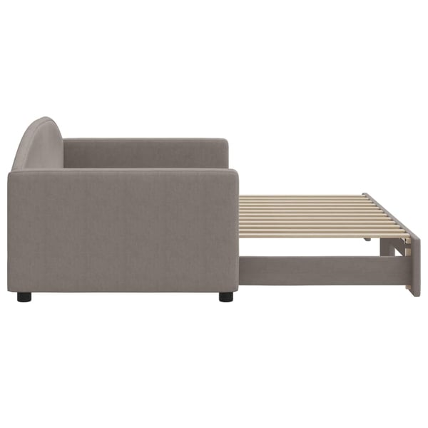 vidaXL daybed med udtræk 90x200 cm stof gråbrun